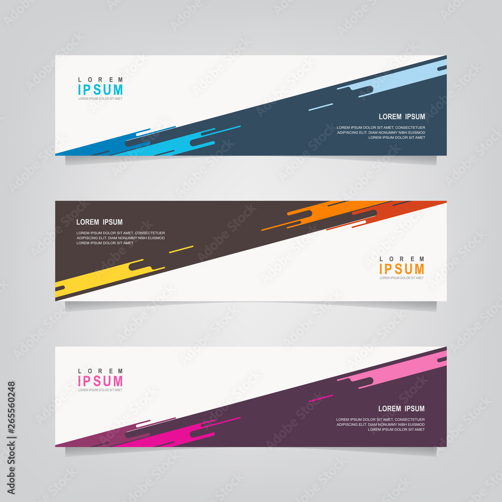 Poster vector abstract banner design template. collection of web banner template. abstract geometric web de