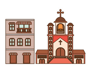 neighborhood houses isolated icon