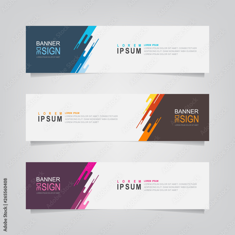 Poster vector abstract banner design template. collection of web banner template. abstract geometric web de