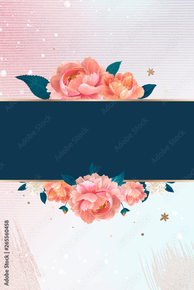 Poster Blue floral banner