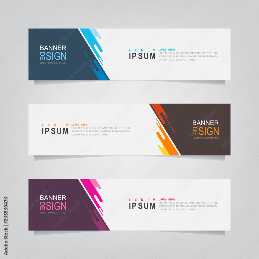 Poster vector abstract banner design template. collection of web banner template. abstract geometric web de