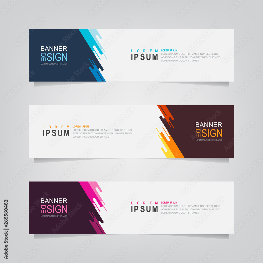 Poster vector abstract banner design template. collection of web banner template. abstract geometric web de