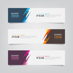 Vector abstract banner design template. Collection of web banner template. Abstract geometric web design banner template. 