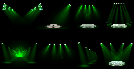 Set of light effect spotlight