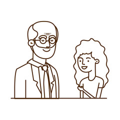 girl and grandfather avatar character