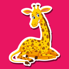 Fototapeta premium A giraffe character sticker