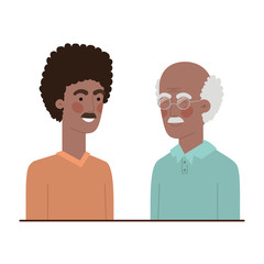 father with son talking avatar character