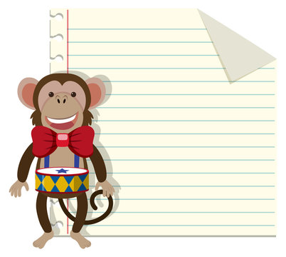 Set of monkey on note template