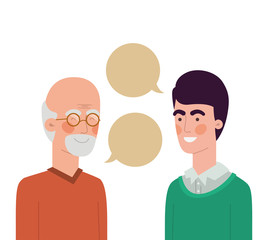 father with son and speech bubble