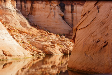 The famous Antelope Canyon from boat trip at Page