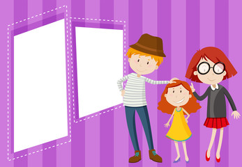 Happy family on note template