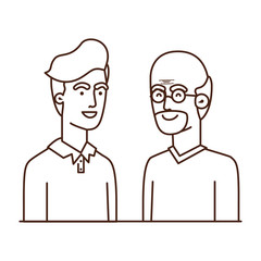 father with son talking avatar character