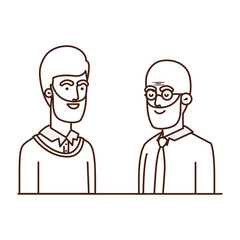 father with son talking avatar character