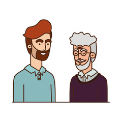 father with son talking avatar character