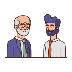 father with son talking avatar character