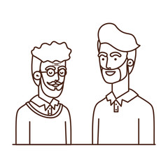 Fototapeta premium father with son talking avatar character