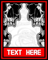 skull screaming vector hand drawing