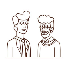 father with son talking avatar character