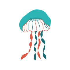 Illustration of cute jellyfish.