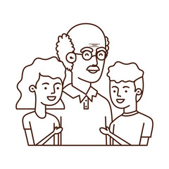 grandfather with children avatar character