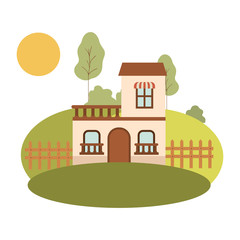 house with front view in landscape