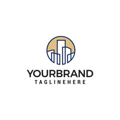 building town logo design concept template vector