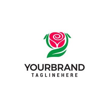 rose logo design concept template vector