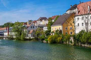 Fototapeta na wymiar Landscape shot of Steyr in Upper Austria / Austria