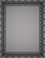 Decorative frame Elegant vector element for design in Eastern style, place for text. Floral black border. Lace illustration for invitations and greeting cards