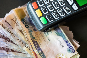 Point of Sale Machine with Nigerian Naira notes