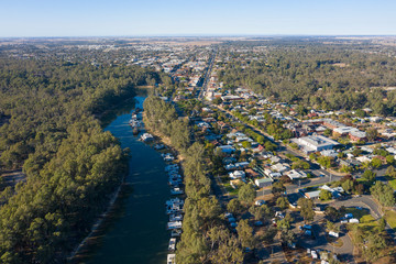 The town of Echuca on the banks of the Murray River, Victoria, Australia.