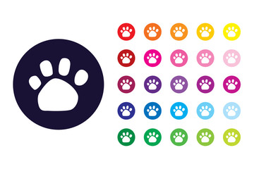 Animal foot print sign icon. Animal foot print color symbol.