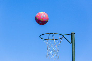 Netball Hoop Ball Blue Sky - 265573817