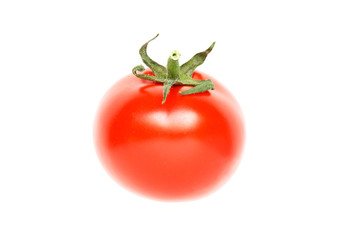 Bright red ripe tomato isolated on white background. - Image