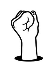 boden loch aufstehen revolution zombie aufstand boxen hand schlagen geballte faust arm hauen finger schläger schlägerei clipart comic cartoon design cool