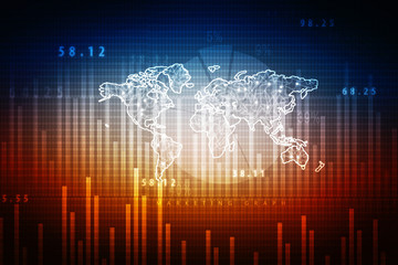 2d rendering Stock market online business concept. business Graph 