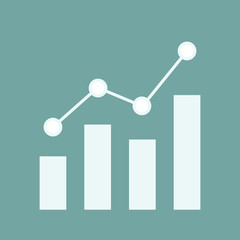 Flat Graph financial for investment concept.