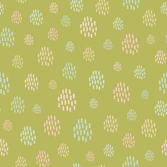 Seamless abstract repeat pattern of hand drawn shapes in drops. A sweet vector geometric design ideal for children in tropical colours.