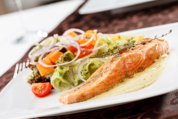 salmon and vegetables