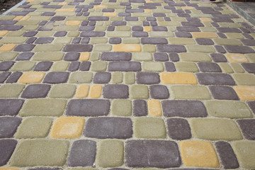 multi-colored paving tiles in the recreation area