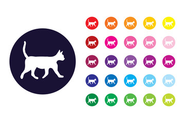Cat sign icon. Cat color symbol.