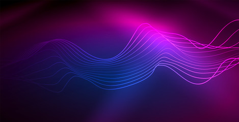 Neon lines shiny glowing background