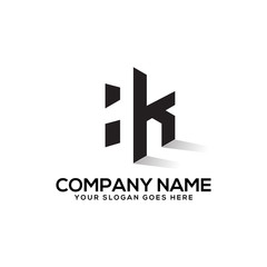 Fototapeta premium HK initial logo, negative space vector , clean and clever designs