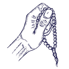 hold the prayer beads, doodle