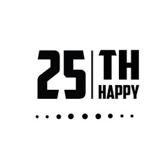 25 Th Anniversary Vector Template Design Illustration