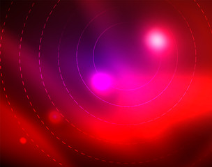 Neon circles abstract background