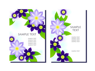 クレマチスの花のイラストのカード