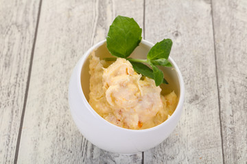Curd with dry apricot