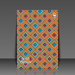 Abstract modern background with hand-drown rhombuses. Flyer template. Eps10 Vector illustration