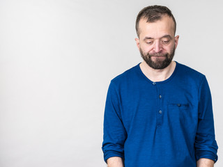 Fototapeta premium Sad worried adult man